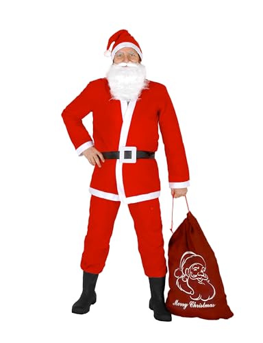 Ciao- Babbo Natale costume travestimento uomo (Taglia unica adulto) con sacco doni