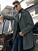 PASLTER Herren-Trenchcoat, gekerbtes Revers, zweireihig, lang, Windbreaker, Übermantel, Erbsenmantel, grau dunkel, XL