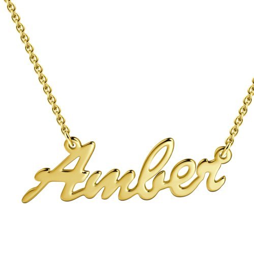 Personalized Brass Necklace Handcurved 