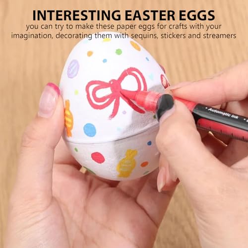 Huevos de Pascua vacíos rellenables de papel maché marrón 5