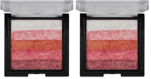 Image of FASHION COLOUR Shimmer Brick and Blusher 2 in 1 | Easy-To-Blend Formula | Weightless | Waterproof | Available in Gorgeous Shades | Multi-Use | Multicolour | 8g | Shade 01 (Pack of 2)
