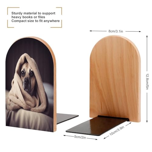 Sujetalibros de perro moderno y madera resistente para estantes de oficina 3