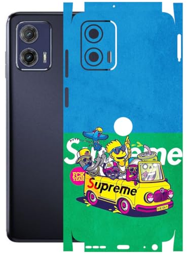 Image of AtOdds - Full Body Back Screen Guard Protector Film - Lamination Wrap Skin Sticker Compatible with Moto G73 (5G) | Scratchproof Matte Finish (Simps)
