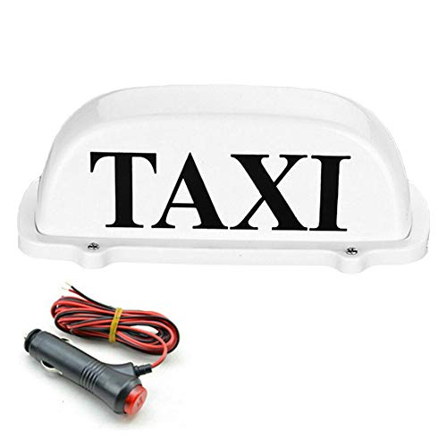WMHX Taxi Sign Cab Lights Magnetic Car Roof Taxi Top Sign Indicator Lights Lamp Topper Light DC12V Car Top Light Waterproof & Cigarette Lighter Power Cords