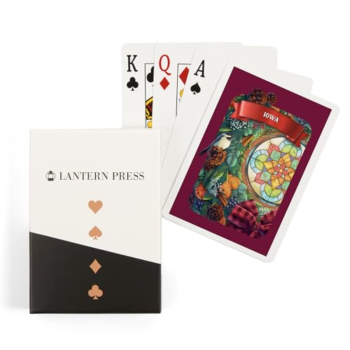 Baraja de 52 cartas poker Lantern Press Iowa con caja