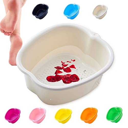 Foot Bath Tub Basins,Large Size Soaking Feet Bucket Massage Basin,Sturdy Plastic Home Foot Spa For Soaking Foot,Pedicure And Detox (White) #TOP22