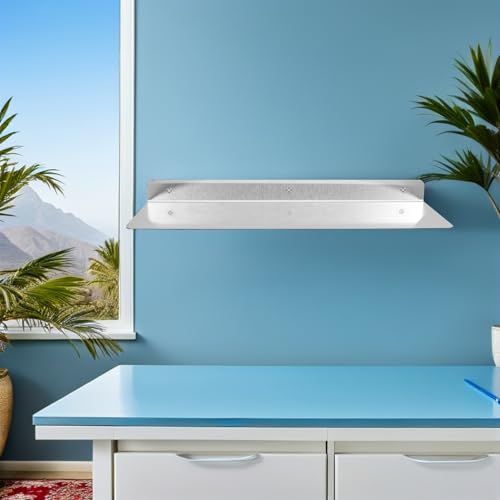 Estante flotante de acero inoxidable 201 en L de 40x20 cm para pared de cocina 7