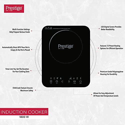 Prestige PR50352 Smart Cook Induction Cooktop, Black - Image 3
