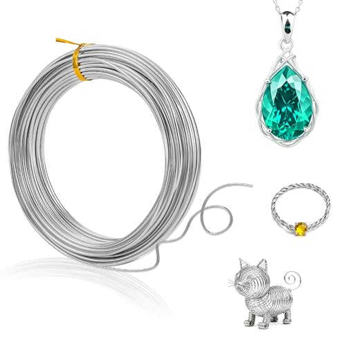 2mm X 15M Flexible Fil Aluminium Argent, Fil d'artisanat en Aluminium Pour L'Artisanat Et La Fabrication De Bijoux (Argent)