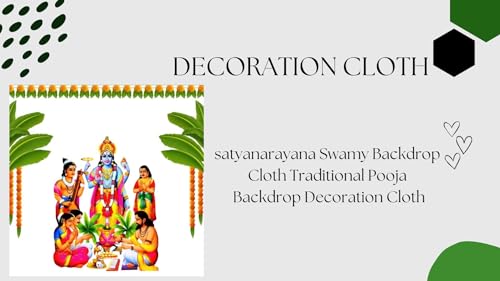 Image of satyanarayana Swamy Backdrops Cloths Traditional Pooja Backdrops Decorations Cloth 8x8 feet, Multi Colur (Knit Fabric) Backdrop for Decoration| puja Backdrop Decoration Cloth | Pooja Backdrop Cloth