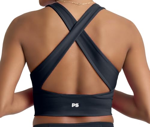 Image of POPSUGAR Sports Bras for Women - Y Back, High Neck, Strappy & Long Line Padded Racerback Bra Workout Yoga Top Racer Back Bra