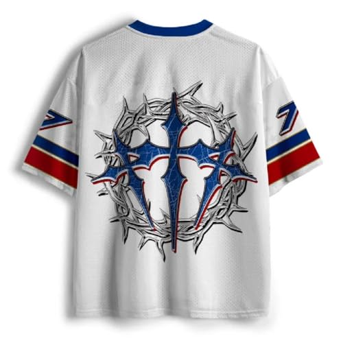 Graphic Tees Summer Novelty Women Men Oversized Stars with Jesus Christian Jersey2
