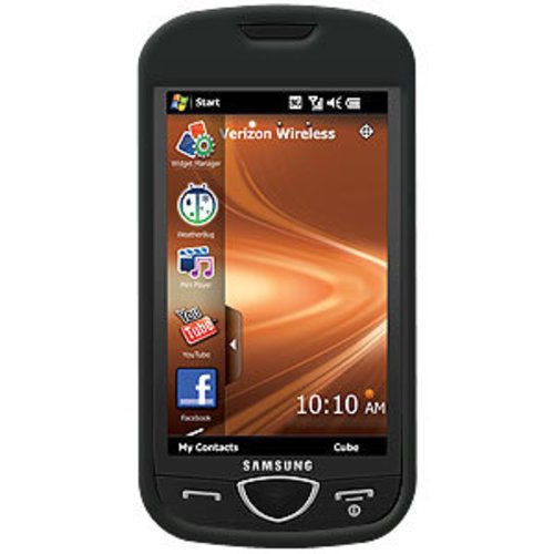 Amzer Rubberized Snap-On Crystal Hard Case for Verizon Samsung Omnia 2 i920 - Black