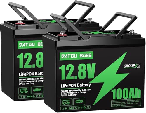 DATOUBOSS 12V 100Ah _S`ECIobe[ 1280Wh lifepo4 Group24TCY O[hAZ 4P4S ^ڑ\ 120ABMS RpNg ^ y 15N lC |[^ud 