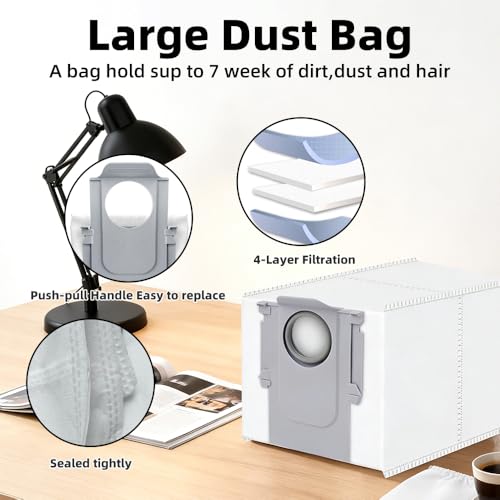 Image of Saros 10R Accessories Kit Replacement Compatible with Roborock Saros 10R /Saros 20 /Qrevo CurvX Robot Vacuum, 2 Pairs Main Brush, 4 Mop Pads, 6 Side Brushes, 4 HEPA Filters,6 Dust Bag, 1 Cleaning Tool