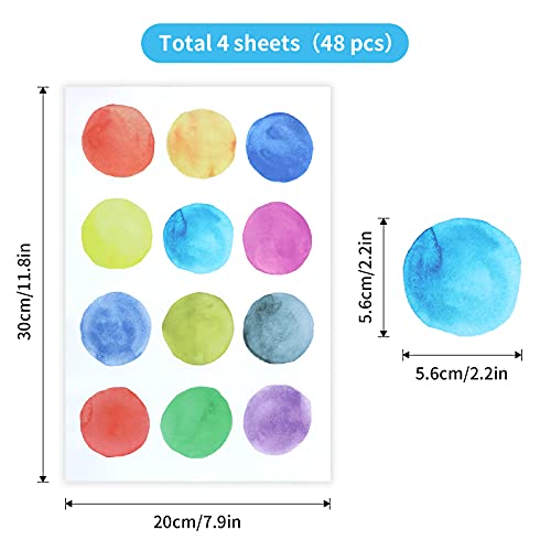 Polka Dot Decals (48 Decals), Watercolor Polka Dots Wall Decals Sticker For Nursery Kids Bedroom Classroom Decor Or Girls Room Wall Decals, Kids Wall Decals, Colorful Wall Stickers Baby Room Decor #TOP5