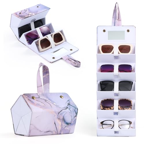 Étui à lunettes de soleil 5 fentes et organisateur de voyage portable Muf