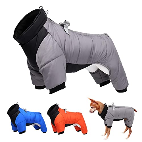 Winter Pet Dog Roupas grosso casaco de jaqueta de cães quentes com harness macacão filhote de cachor