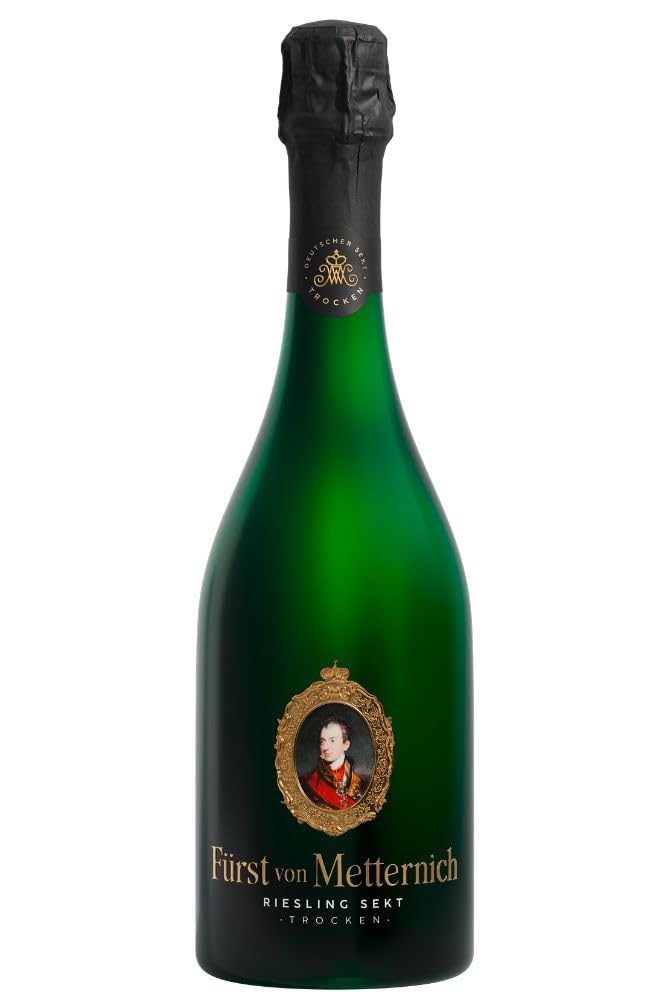 Fürst von Metternich Riesling Sekt Trocken (1 x 0,75 l) Deutschlands beliebtester Premiumsekt, aus deutschen Rieslingweine, Anbaugebieten in Rheinhessen, Rheingau & Pfalz, ausgeprägte Fruchtaromen