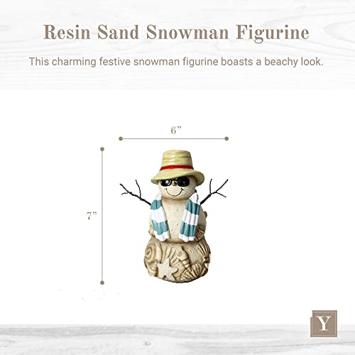 Youngs-Inc-Resin-Standing-Beach-Snowman-Figurine-Fun-Winter-and-Christmas-Decorations-Holiday-Home-Decor-6-X4-X725-Brown Youngs Inc Resin Standing Beach Snowman Figurine Fun Winter and Christmas Decorations Holiday Home Decor 6 X4 X725 Brown