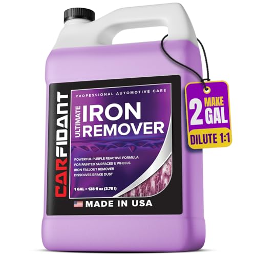 Iron Remover Car Detailing – Iron Decon Spray, Pulls Out Brake Dust, Rust & Fallout - Contaminant Removal for Car Paint & Wheels, pH Neutral Formula - 128 fl. oz.