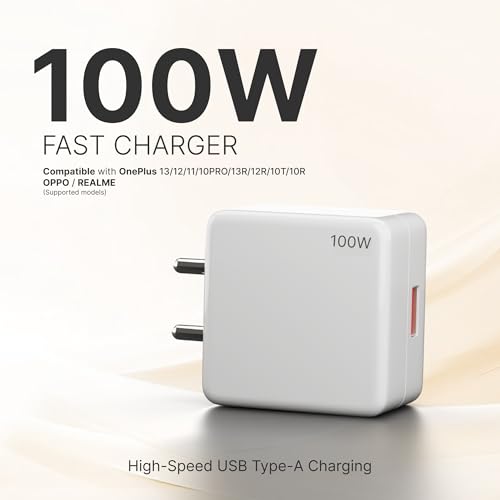 Image of AILKIN 100W Charger Adapter for Oneplus | 100W Warp /Dash /Adapter Compatible for Oneplus 13 /13R /12 /12R /11 /11R /10 /10 Pro /9 /9 Pro / 9R / 8 / 8T /7 /Nord /CE 3 & Other Devices