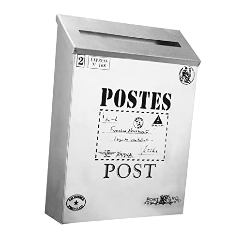 HAPINARY Buzón Vintage De Chapa De Hierro Antioxidante para Decoración De Buzón y Fotos, Apertura Superior Colgador Doble, Tamaño 29cm x 22cm x 6cm, Uso Decoración del Hogar