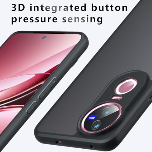 Image of Back Cover Compatible with Vivo V50 5G - Matte Black Rubber Shield Case | Slim Fit Mobile Cover | Anti-Fingerprint Phone Case | Shockproof Back Cover | Soft Touch Mobile Case