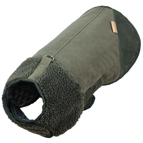 Duuclume Colete acolchoado para cão, casaco de algodão para clima frio, colete quente resistente ao vento, roupas de forro polar de algodão grosso, casaco ajustável, para cães pequenos e médios