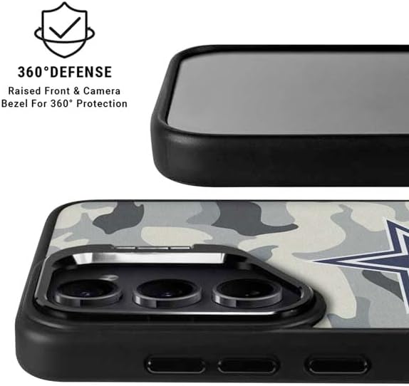 Skinit Kickstand Phone Case Compatible with Galaxy S25 Plus - Officially Licensed NFL Dallas Cowboys Camo Design