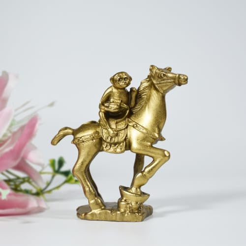 Estatua de Mono Feng Shui Montando Caballo en Bronce miniatura 7