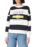 gant schuhe damen new haven  GANT Damen D1. Striped Nautical C-Neck Sweat Sweatshirt, Evening Blue, XXL