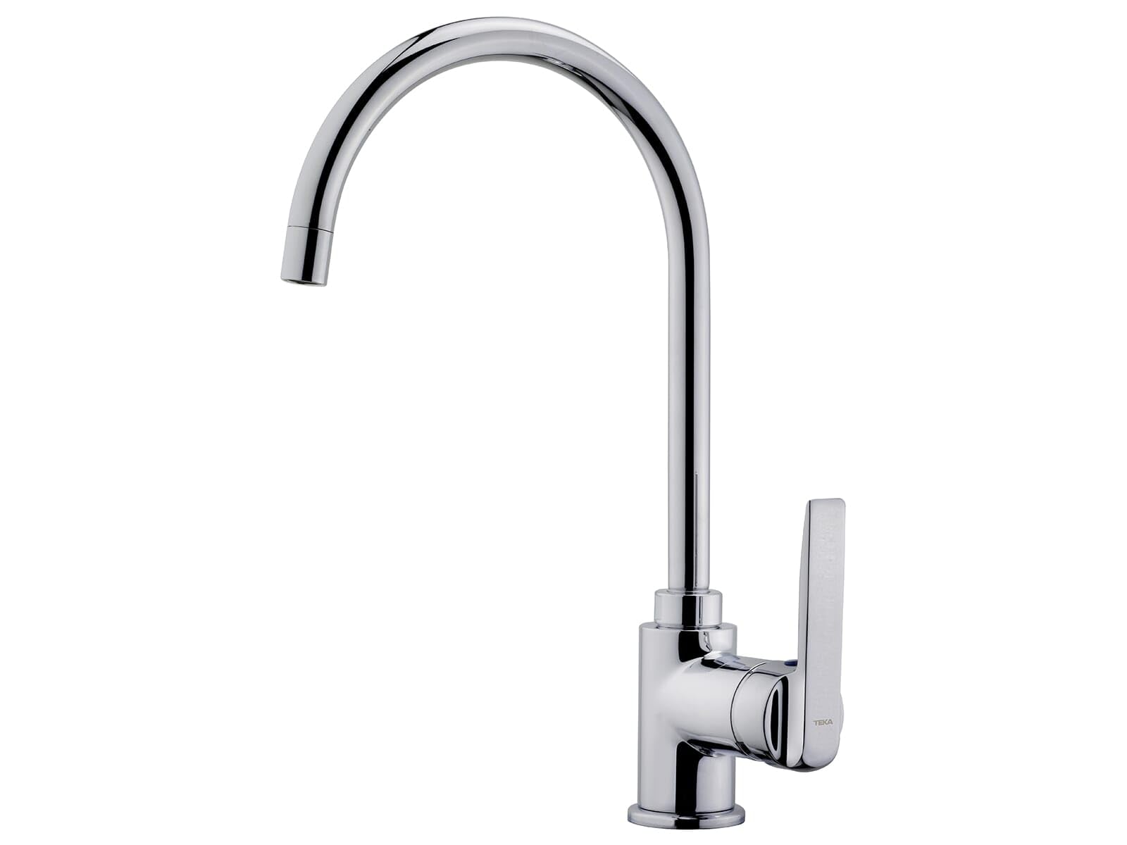 TEKA Grifo de Cocina Monomando con Caño Giratorio, Cartucho de Discos Cerámicos y Aireador Anticalcáreo, Latiguillos Flexibles de 3/​8", IN 995