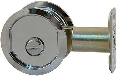 Cerradura de puerta de bolsillo redondo, privacidad (camabañera) pestillo, 2.8 in fondo, RCL, cromo pulido por Stone Harbor Hardware