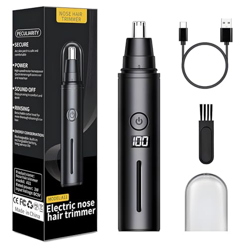 Xynovate Tondeuse Nez Rechargeable Par USB Indolore, Coupe Poils Nez et Oreilles Portable, Epilation Rapide et Précise, Facile à Nettoyer, Rasoir Nose pour...