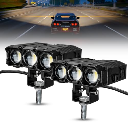 Image of FABTEC Darkhunter 220 WATT 12V High Power Super Bright White Fog Light with High /Low Beam Auxiliary Fog Lights for Cars (6000K /Pack of 2)