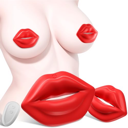 Gobeken Sex Spielzeug für die Frau Paare Männer 9 Schwingungsfrequenz Nippelklemme für Frauen mit Fernbedienung, Vibration für Frauen Vibratorensets für Frau Männer Sex toys Nipple clamps Rot