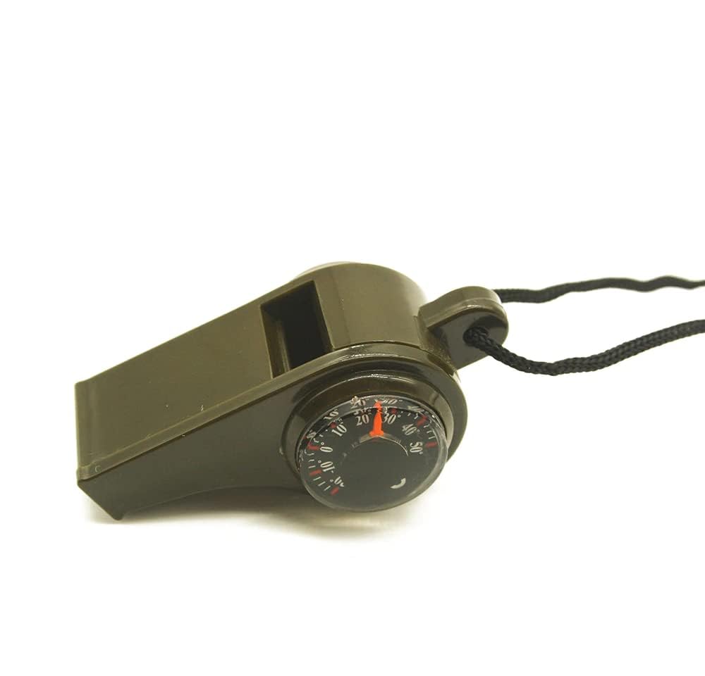 Toyshine Outdoor Sports Whistle with Compass & Thermometer - Essential Gear for Camping & Hiking