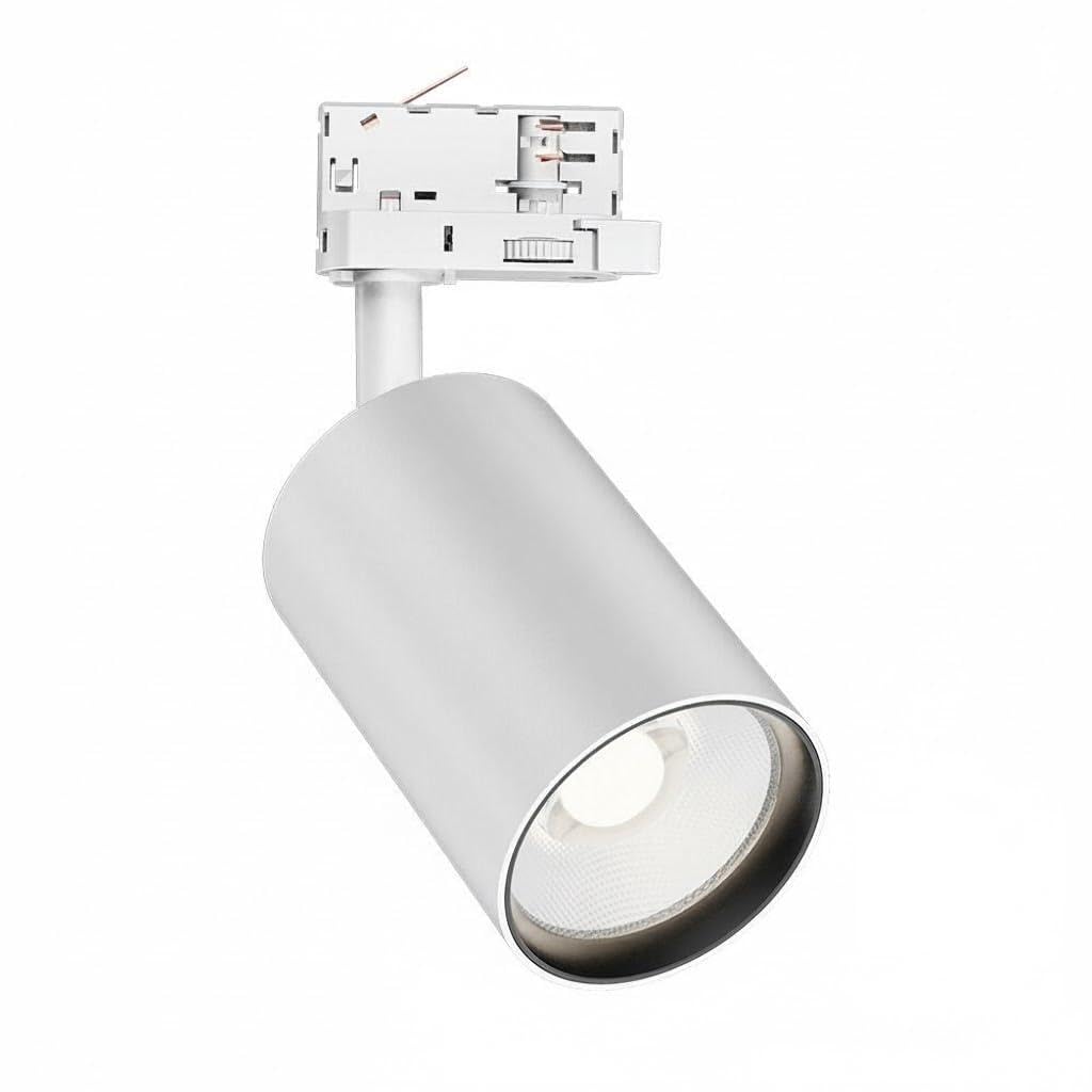 Braytron LED-Schienenstrahler 30 Watt 3-Phasen 4-Draht Dreh- und schwenkbares Schienenlicht 3CCT Warmweiß -Kaltweiß 3420 lm Aluminium Deckenleuchte für Innenbeleuchtung Schienensystem in weiß