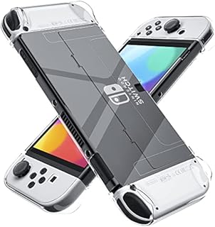 [Improved Version] Dockable Clear Case for Nintendo Switch OLED 2021, FANPL Protective Case Cover for Switch OLED and Joy Con Controller - Strong and Durable, Not Easy to Fall Off