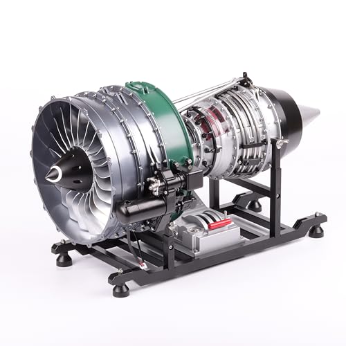 TECHING Kits de motor turbofan de doble carrete que funciona con montaje de metal 1/10, motor eléctrico de avión, modelo de motor a reacción, regalo para adultos, más de 1000 piezas DM119