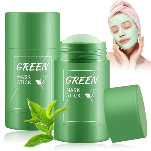 2 pezzi Green Mask Stick, Green Tea Mask, Maschera Stick Maschera al Tè Verde, Pulizia Profonda dei Pori, Greens Tea Punti Neri, Per uomini e donne, ideale per la cura del viso a casa o in viaggio