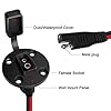 Leehitech 0.3M Solar Weatherproof SAE Socket Sidewall Port, 12AWG SAE Power Socket Plug, Quick Connect Solar Panel Mount, SAE Cable Connector for Solar Generator Motorcycle Generator + 4 Screws #4