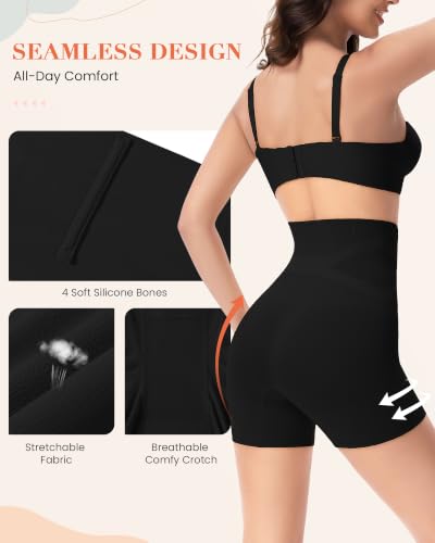 SIMIYA Shapewear Tummy Control for Women Seamless High Waist Body Shaper Butt Lifting Thigh Slimmer Slip Shorts Under Dress — view 4