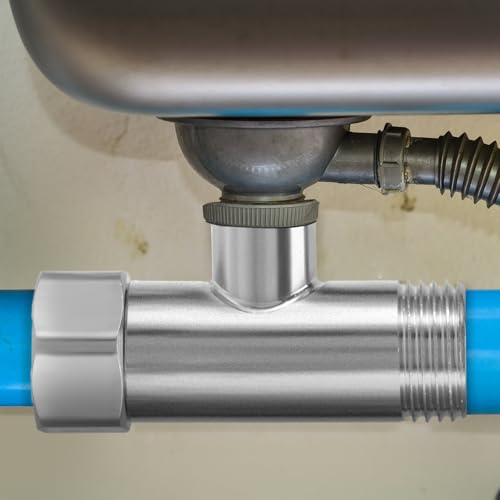 2 Stück Eckventil 1/2, 3-Wege Verbindungsventil, Wasseranschluss Verteiler, Umstellventil Ventil T-Fitting Überwurfmutter, für Haus Bad Toilette