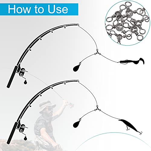 Image of 3 Way Fishing Swivels Crossline Swivels Fishing Connector Swivels Catfish Swivels Fishing Gear Carp Fish Equipment Saltwater Freshwater Fishing Tackle Accessories