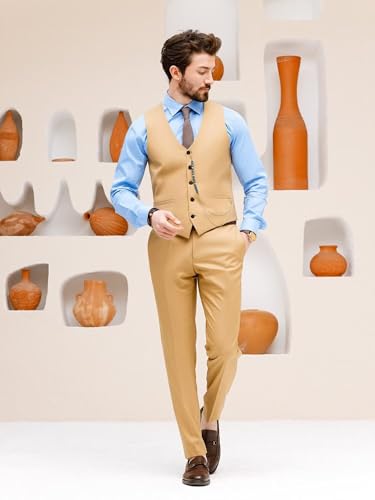 Men's 3 Piece Suit Slim Fit Suit Formal Wedding Suit Two Buttons Peak Lapel Blazer Vest Pant Set 6