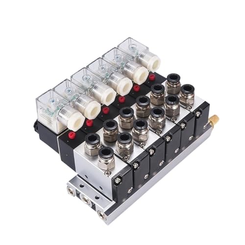 Électrovanne pneumatique 4V210-08 à commutation rapide et bloc aluminium 6 stations - 3