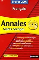 ANNAL ABC SUJ BREVET FRANCAIS 209187275X Book Cover