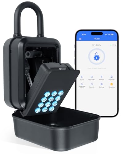 Prohomchoic Smart Lock Box for Keys, Bluetooth & PIN Code